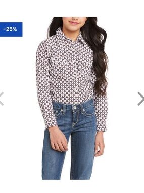 Ariat Girl's R.E.A.L Mill Snap Long Sleeve Western Snap
Shirt